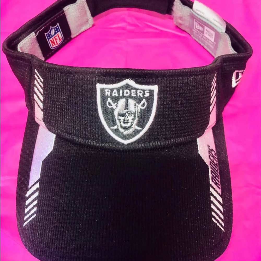 New Era Raiders Visor Hat NFL Las Vegas Sports Adjustable Black Summer Accessory